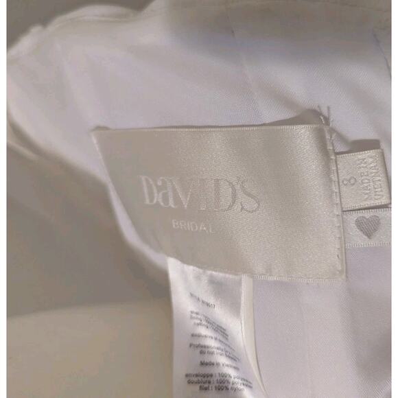 Strapless Corset Floral Beaded Basque Waist Debutant Ball Gown Wedding Dress Sz8 - Picture 13 of 15